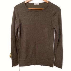 Minnie Rose Cashmere/Cotton Blend Sweater Forest Green Never Worn